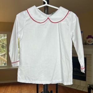 White collared boys shirt with red trim 2T